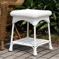 Wicker Lane Wicker Lane OTI001-B Outdoor White Wicker Patio Furniture End Table OTI001-B